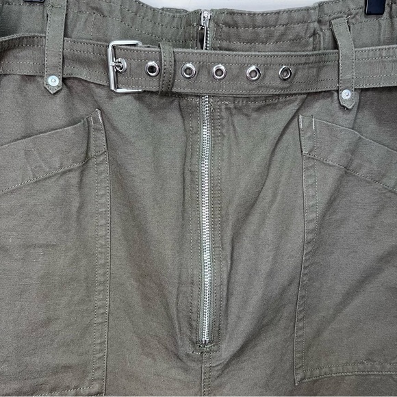 Banana Republic Green Linen Tapered Pants The Paperbag Pant Size 20 - Picture 6 of 15